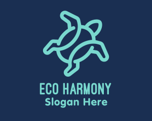 Biodiversity - Blue Sea Turtle logo design