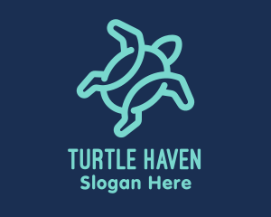 Blue Sea Turtle logo design