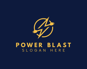 Lightning Plug Power logo design