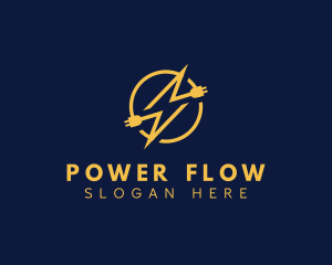 Lightning Plug Power logo design