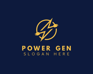 Generator - Lightning Plug Power logo design