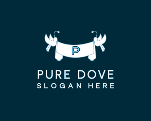 Dove Bird Banner logo design