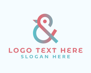 Lettering - Gradient Ampersand Font logo design