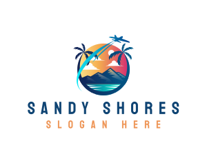 Beach Island Airplane logo design