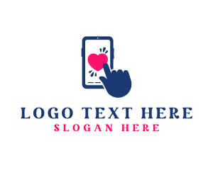Chat - Smartphone Love Dating logo design
