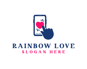 Smartphone Love Dating logo design