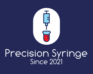 Syringe Test Tube logo design