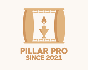 Religious Pillar Candle  logo design