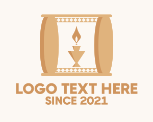 Scented Candle - Religious Pillar Candle logo design