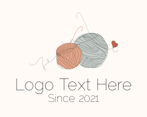 Needleworker - Kitting Spool Heart logo design