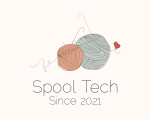 Spool - Kitting Spool Heart logo design