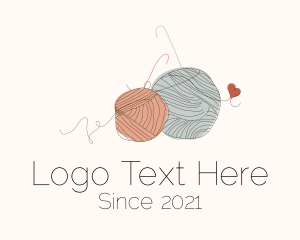 Knitting - Kitting Spool Heart logo design