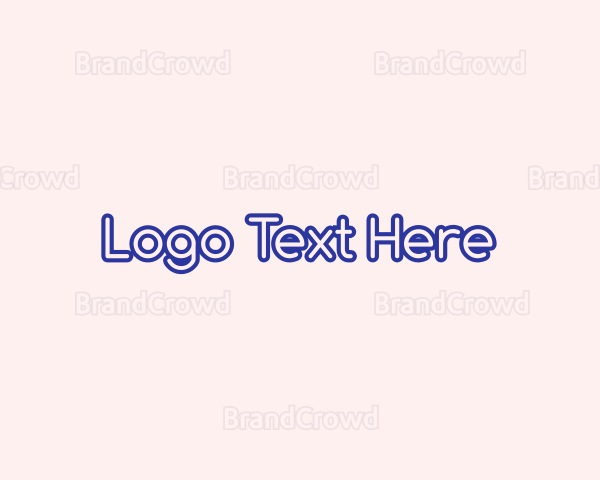 Purple Outline Text Logo