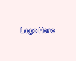 Purple Outline Text logo design