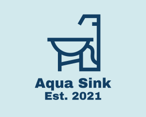 Sink - Blue Bathroom Sink logo design