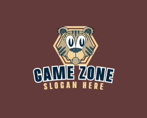 Retro Tiger Animal logo design