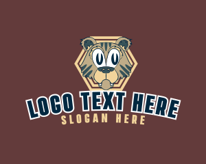 Gaming - Retro Tiger Animal logo design