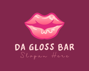 Luscious Pink Lips logo design