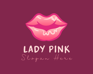 Luscious Pink Lips logo design