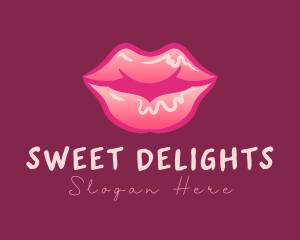 Luscious Pink Lips logo design