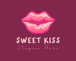 Kiss - Luscious Pink Lips logo design