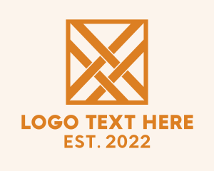 Home Decoration - Orange Square Weave Textile logo design