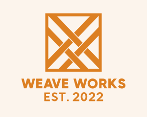 Orange Square Weave Textile  logo design