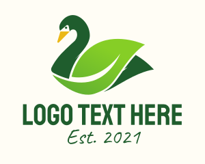 Duck - Wild Leaf Swan logo design