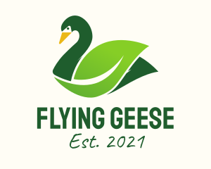 Geese - Wild Leaf Swan logo design