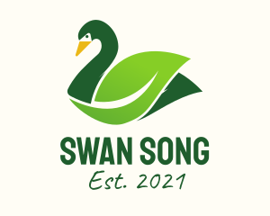 Wild Leaf Swan logo design