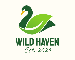 Wild Leaf Swan logo design