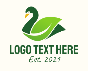 Leaf - Wild Leaf Swan logo design