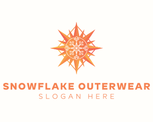 Snowflake Sun Ventilation logo design