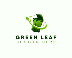 Sanitation Garbage Leaf logo design