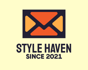Runner - Orange Envelope Mail logo design