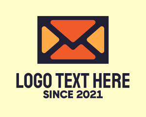 Receive - Orange Envelope Mail logo design