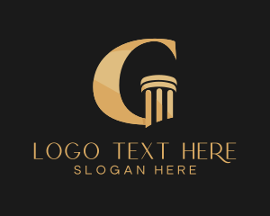 Lawyer - Gold Pillar Column Letter G logo design