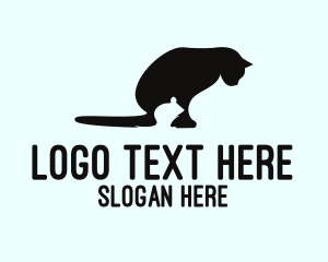 Animal - Cat & Mouse Silhouette logo design