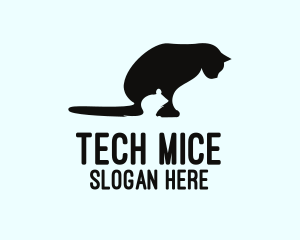 Cat & Mouse Silhouette logo design