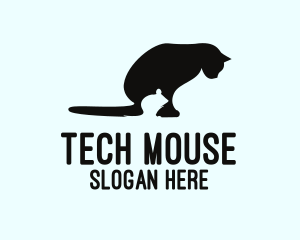 Cat & Mouse Silhouette logo design