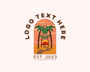 Road - Pathway Road Beach logo design