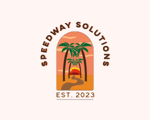 Road - Pathway Road Beach logo design