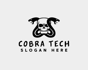 Cobra Snake Skull logo design