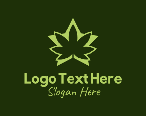 Ganja - Green Weed Star logo design