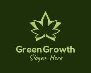 Green Weed Star logo design