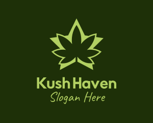 Green Weed Star logo design