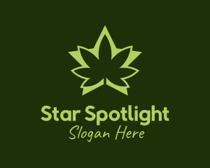 Green Weed Star logo design