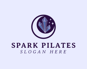 Spiritual - Crystal Moon Stars logo design