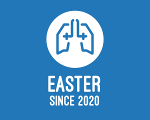 Medical Center - Blue Respiratory Lungs Hospital logo design