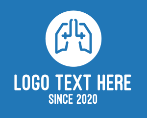 Oxygen - Blue Respiratory Lungs Hospital logo design